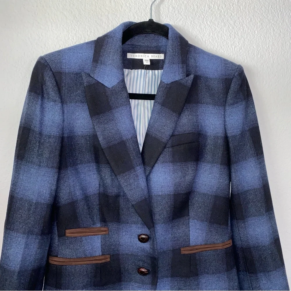 Veronica Beard #15A Hudson Plaid Dickey Blazer Jacket SZ 4 - Picture 3 of 14